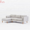 Modern Living Room Fabric Chaise Sectional Sofa For Lobby Room